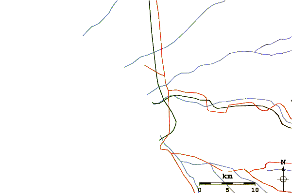 Roads and rivers around Las Machas