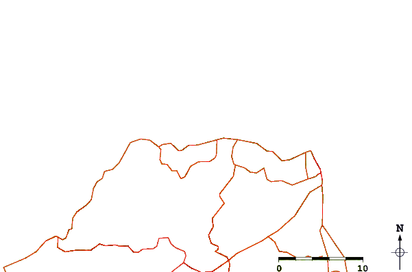 Roads and rivers around Las Piscinas