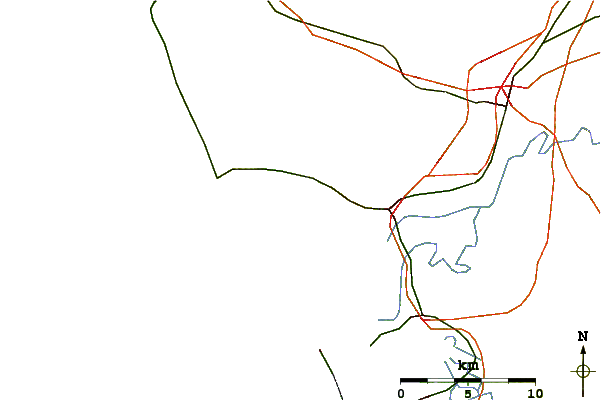 Roads and rivers around Las Redes