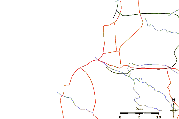 Roads and rivers around Las Salinas