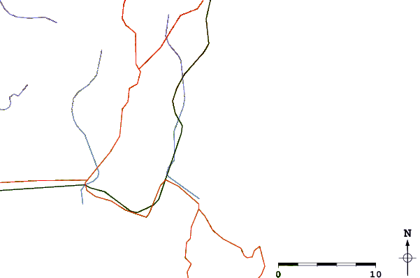 Roads and rivers around Last Chance
