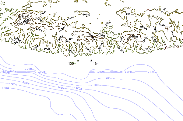 Shoreline around Latigo Canyon