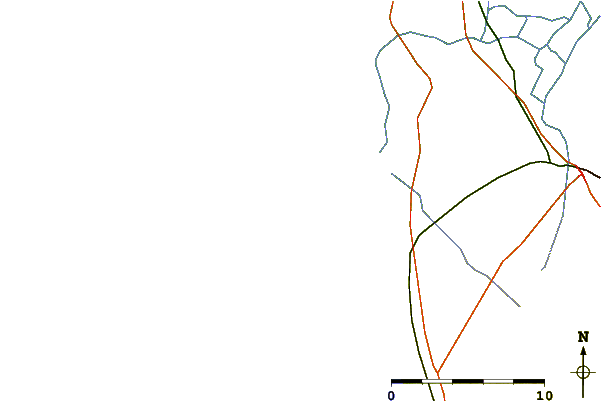 Roads and rivers around Le Pin Sec