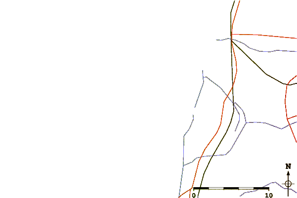 Roads and rivers around Le Porge