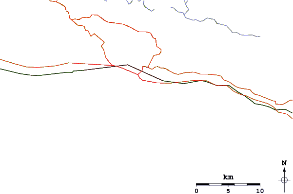 Roads and rivers around Leadbetter