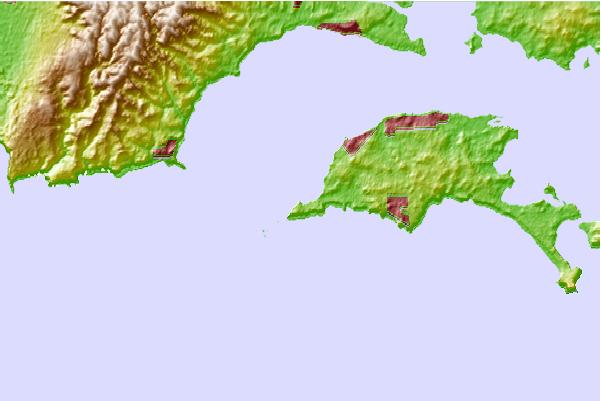 Surf spots located close to Left Point