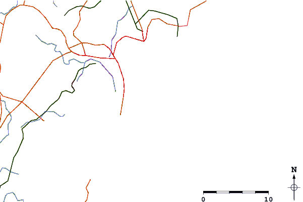 Roads and rivers around Leggy Point
