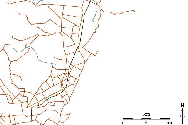 Roads and rivers around Leithfield Beach