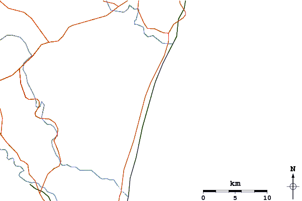 Roads and rivers around Lena