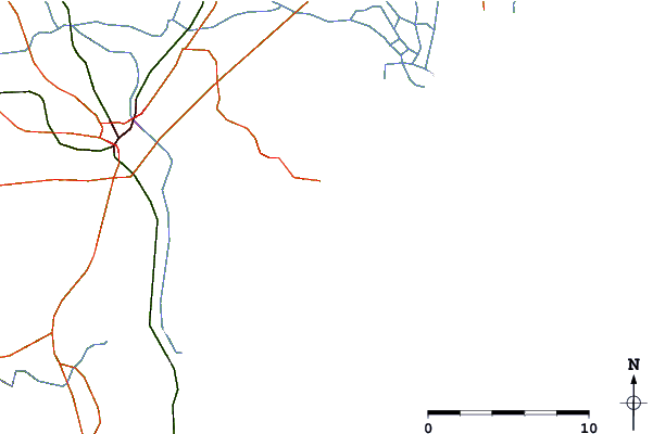 Roads and rivers around Les Ayguades