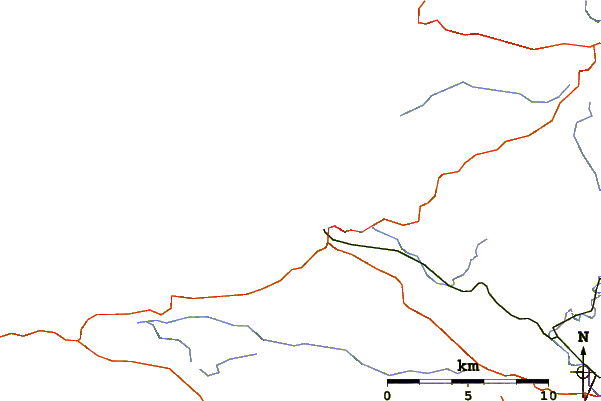 Roads and rivers around Les Roches Blanches