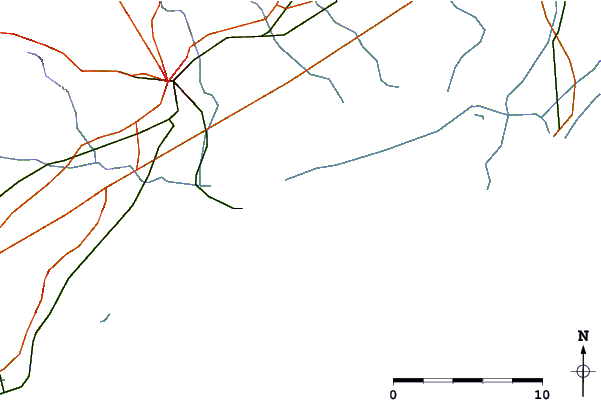 Roads and rivers around Les Roquilles