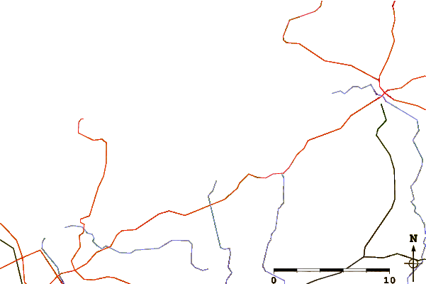 Roads and rivers around La Plate
