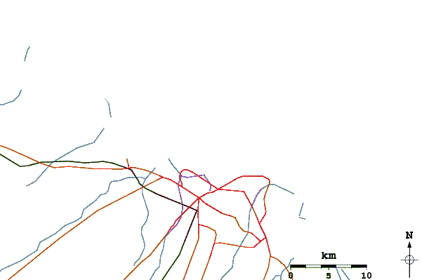 Roads and rivers around Leste Oeste