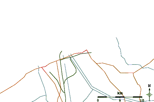 Roads and rivers around Li l J Bay