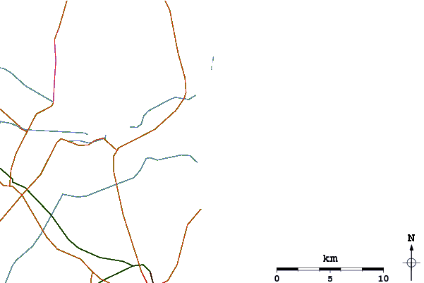 Roads and rivers around Lido Carabiniere or Carramba