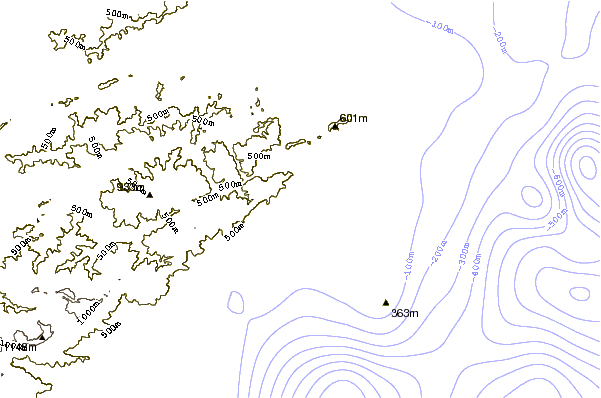 Shoreline around Lightning Bolt