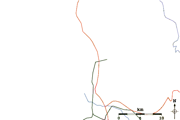 Roads and rivers around Little River Clam Beach