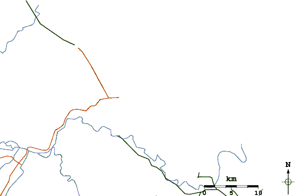 Roads and rivers around Little Shoal