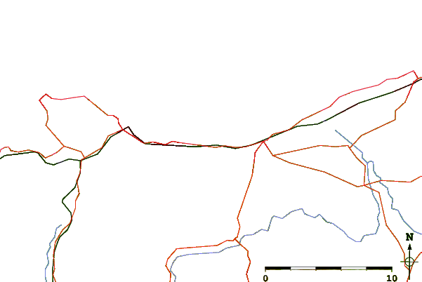 Roads and rivers around Llanddulas Breakwater