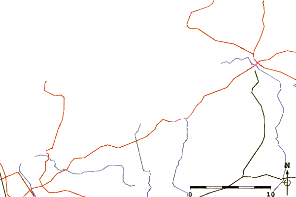 Roads and rivers around Locquirec