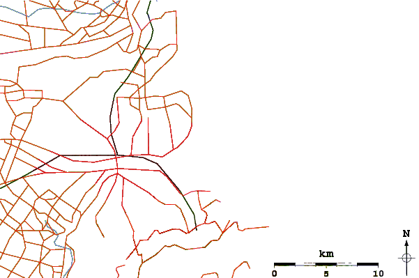 Roads and rivers around Lone Pine Brighton