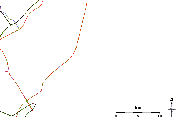 Roads and rivers around Long Sands