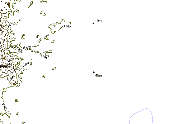 Shoreline around Long Track
