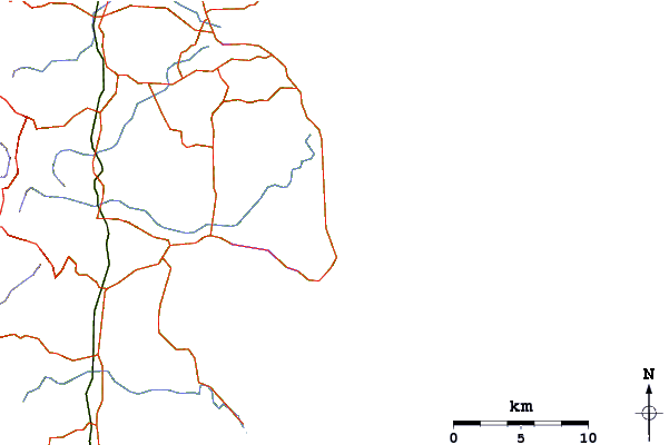 Roads and rivers around Long Track