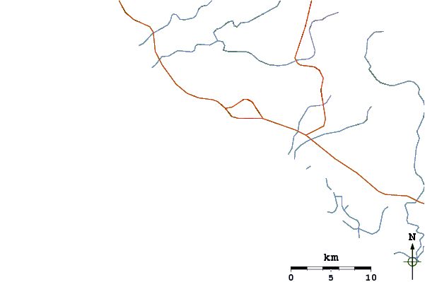 Roads and rivers around Los Gatos