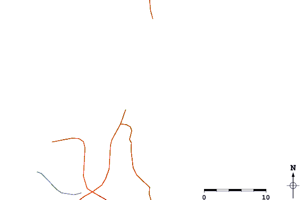 Roads and rivers around Los Lobos