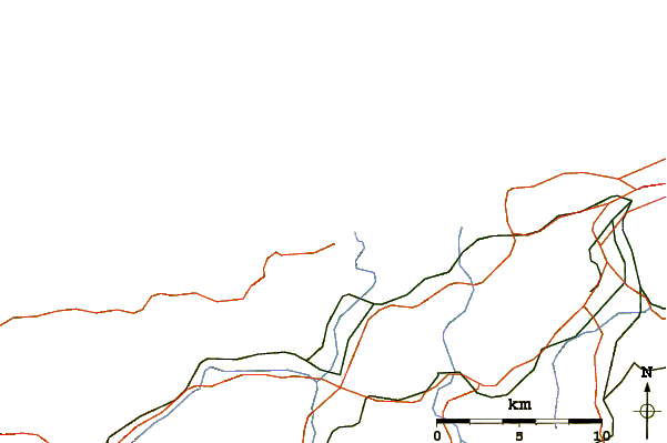 Roads and rivers around Los Locos