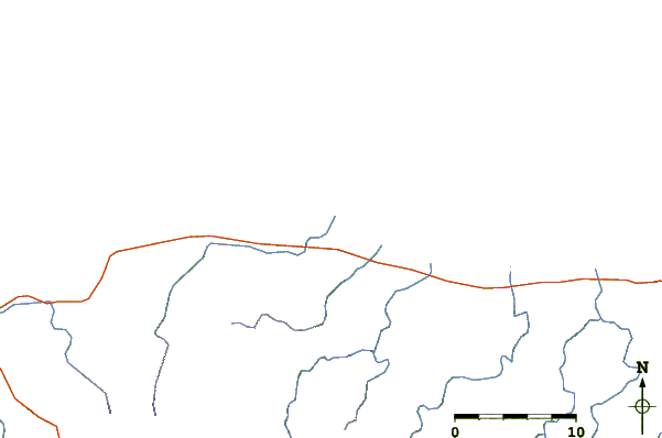 Roads and rivers around Los Naranjos