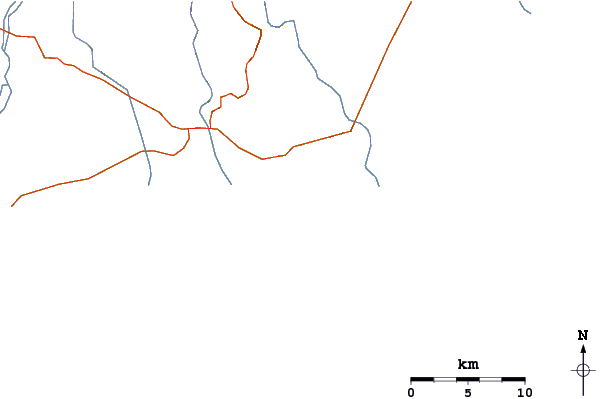 Roads and rivers around Los Patos