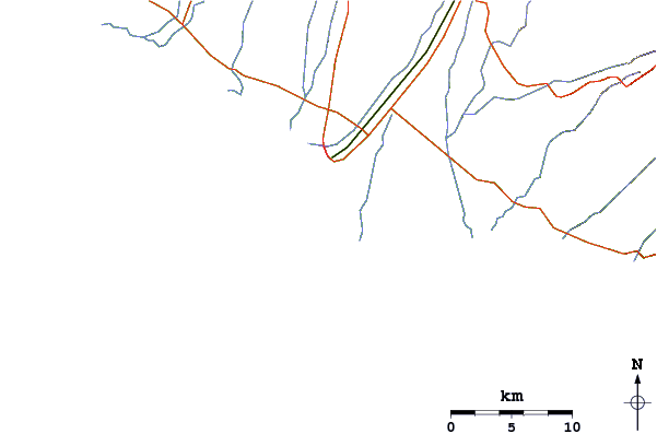 Roads and rivers around Los Cabanos
