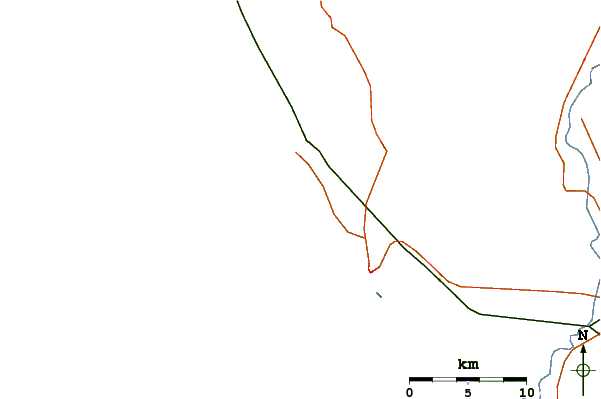 Roads and rivers around Los Pinos