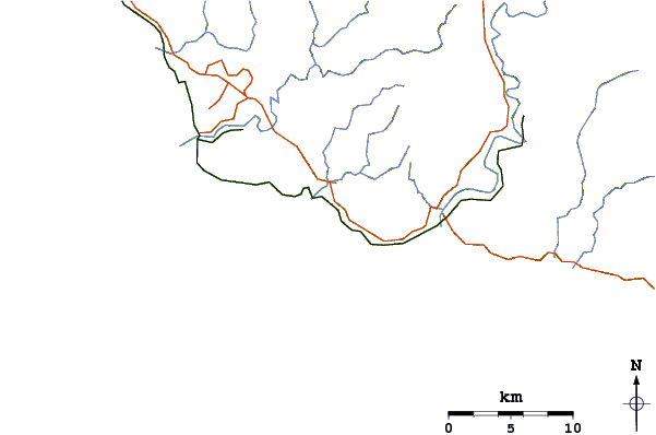 Roads and rivers around Lulus Bend