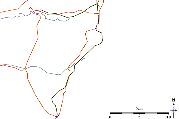 Roads and rivers around Lunan Bay