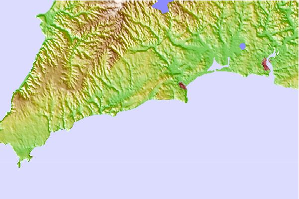 Surf spots located close to Rocha Negra