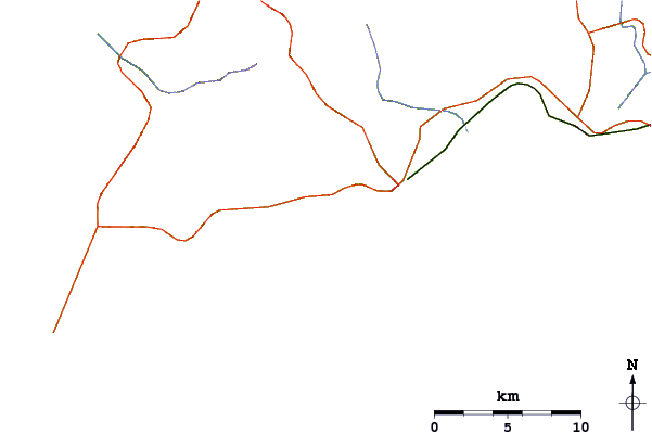 Roads and rivers around Luz-Rocha Negra