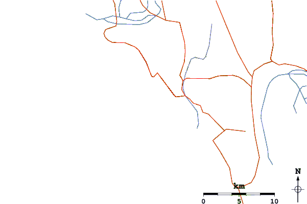 Roads and rivers around Lygia reef