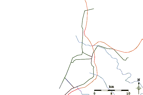 Roads and rivers around Mad River Beach