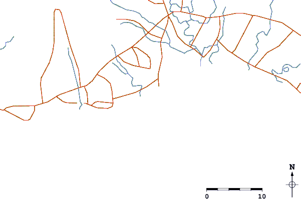 Roads and rivers around Mae Phim Beach (Rayong)
