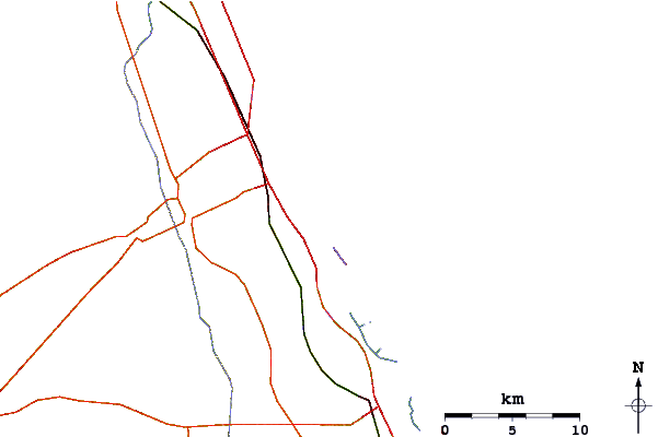 Roads and rivers around Main Street Pier