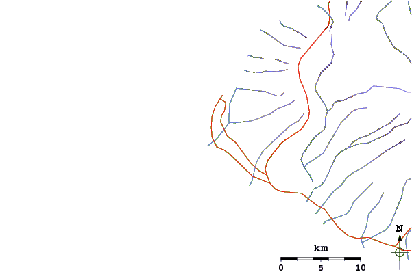 Roads and rivers around Majors Bay