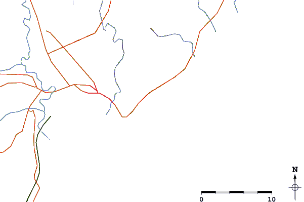 Roads and rivers around Makorori Point