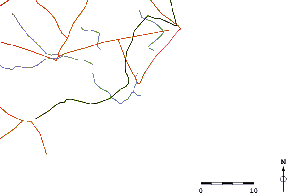 Roads and rivers around Manapad Point (Alwars)