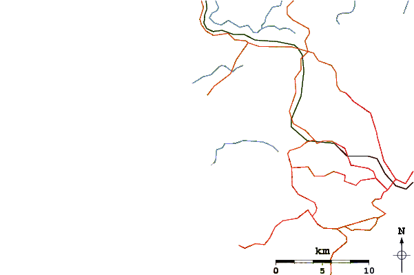 Roads and rivers around Maori Bay