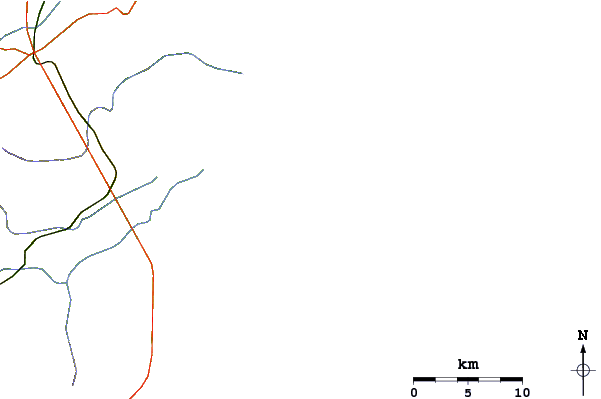 Roads and rivers around Mar Aberto