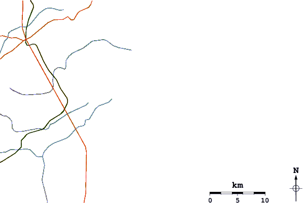 Roads and rivers around Mar da Frente